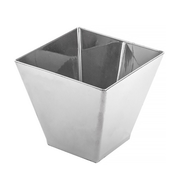 Misky pro Ochutnávky Stříbrný Velkým 7x7x5,5cm (50 Ks) Misky pro Ochutnávky Stříbrný Velkým 7x7x5,5cm (50 Ks)