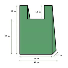 Plastové Tašky Košilky 70% Recyklované “Colors” Zelený 42x53cm (1.000 Ks)