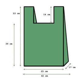 Plastové Tašky Košilky 70% Recyklované “Colors” Zelený 42x53cm (1.000 Ks)