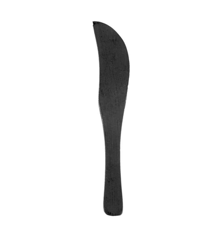 Bambusový Nůž pro Ochutnávky Černá 9cm (50 Ks) Bambusový Nůž pro Ochutnávky Černá 9cm (50 Ks)