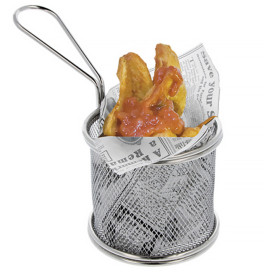 Mini Fritéza pro Prezentaci Ocel 9,3x8,5cm (6 Ks)