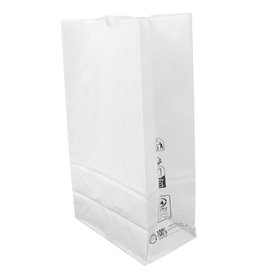 Papírové Sáčky bez Plochým Kraft Bílá 50g/m² 15+9x28cm (25 Ks)