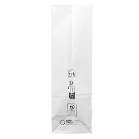 Papírové Sáčky bez Plochým Kraft Bílá 50g/m² 15+9x28cm (25 Ks)