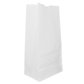 Papírové Sáčky bez Plochým Kraft Bílá 60g/m² 18+11x34cm (25 Ks)