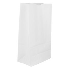 Papírové Sáčky bez Plochým Kraft Bílá 50g/m² 12+8x24cm (25 Ks)