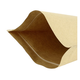 Tašky Doypack Kraft Cierre Facils Okénkem 16+8x26cm (50 Ks)