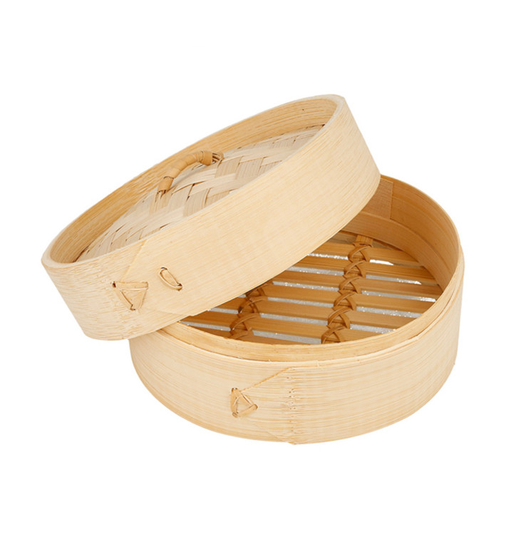 Parní Hrnce Bambusové s Víčko Ø15x8cm (1 Ks) Parní Hrnce Bambusové s Víčko Ø15x8cm (1 Ks)
