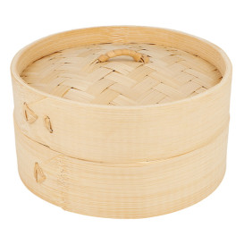 Parní Hrnce Bambusové s Víčko Ø15x8cm (1 Ks)
