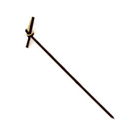 Bambusové Špejle Zdobené s Mašlí Černá 90 mm (100 Ks)