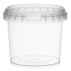 Plastové Obaly s Víčko s Integrovaným Víčkem 365 ml Ø9,5 (24 Ks)