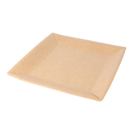 Papírové Talíř Biocated Přírodní Čtvercový 18cm (20 Ks)