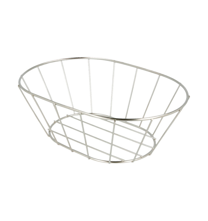Oválný Koš Ocel Stříbrný 216x140x76mm (1 Ks) Oválný Koš Ocel Stříbrný 216x140x76mm (1 Ks)