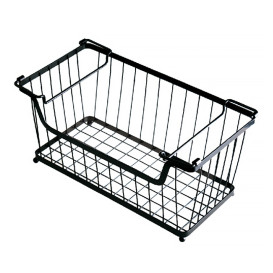Stohovatelný Koš s Ouškems Ocel Černá 330x275x227mm (1 Ks)