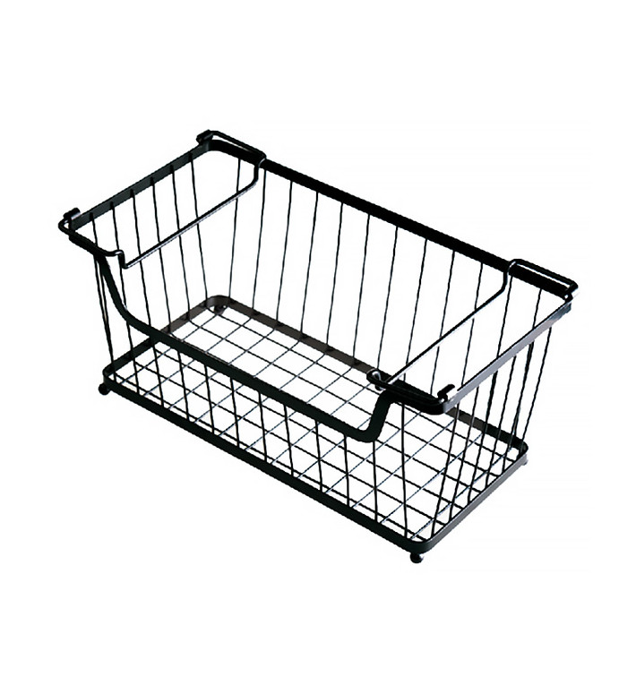 Stohovatelný Koš s Ouškems Ocel Černá 330x275x227mm (1 Ks) Stohovatelný Koš s Ouškems Ocel Černá 330x275x227mm (1 Ks)