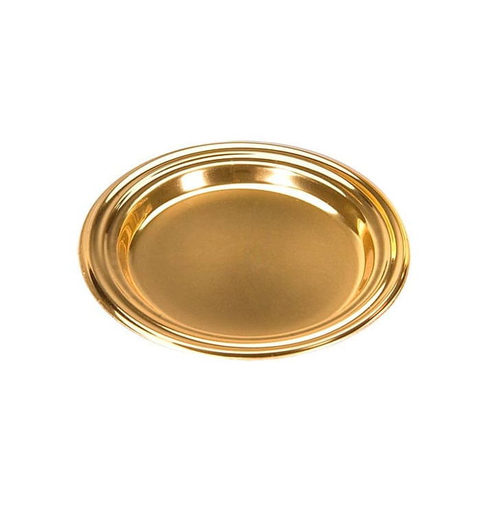Mini Plastové Talíř na Dezerty Kulatý Zlato 8 cm Mini Plastové Talíř na Dezerty Kulatý Zlato 8 cm
