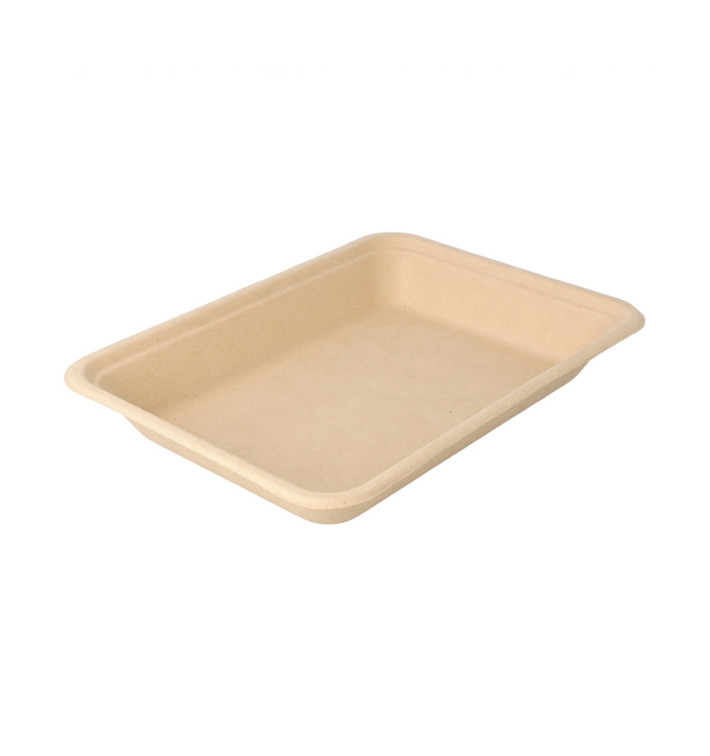 Podnos z Cukrové Třtiny Přírodní 196x147x27mm (50 Ks) Podnos z Cukrové Třtiny Přírodní 196x147x27mm (50 Ks)