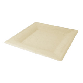 Talíř Čtvercový z Cukrové Třtiny Přírodní 262x262mm (50 Ks)