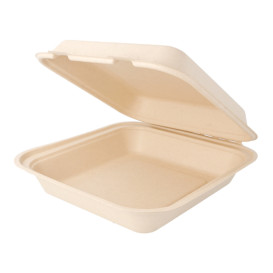 Menu Box z Cukrové Třtiny Přírodní 20x20x7,5cm (50 Ks)