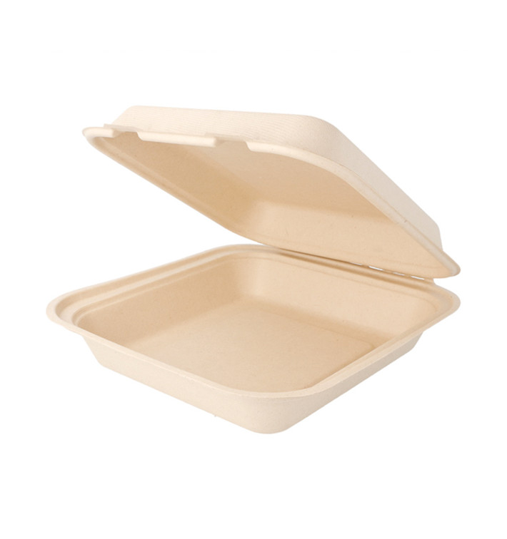 Menu Box z Cukrové Třtiny Přírodní 20x20x7,5cm (250 Ks) Menu Box z Cukrové Třtiny Přírodní 20x20x7,5cm (250 Ks)