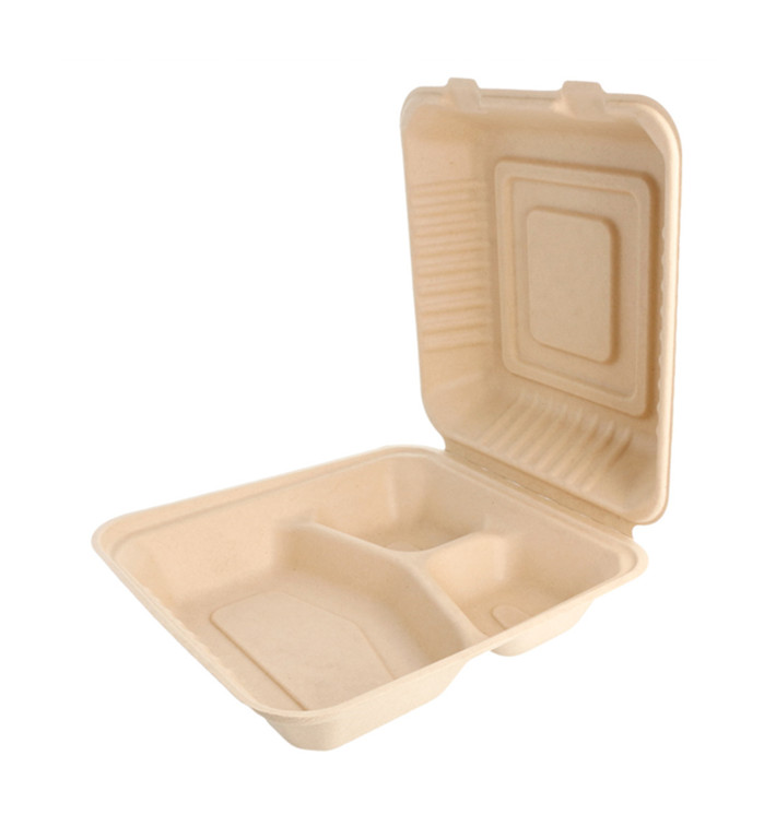 Menu Box z Cukrové Třtiny 3 Vrstvami Přírodní 20x20x7,5cm (50 Ks) Menu Box z Cukrové Třtiny 3 Vrstvami Přírodní 20x20x7,5cm (50 Ks)