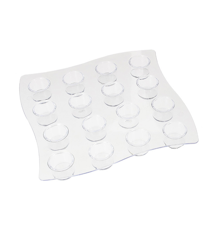 Podnos na 16 Kelímky s Čirý 15,5x15,5x1,6cm (2 Ks) Podnos na 16 Kelímky s Čirý 15,5x15,5x1,6cm (2 Ks)