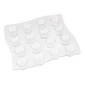 Podnos na 16 Kelímky s Čirý 15,5x15,5x1,6cm (96 Ks)
