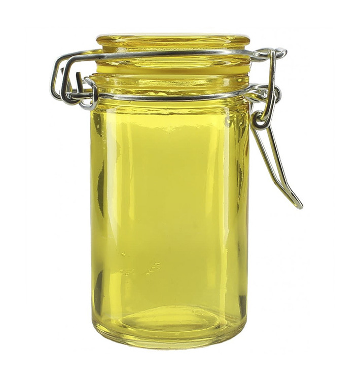 Vzduchotěsná Zavařovací Sklenice Žlutá 70ml Ø4,5x8cm (8 Ks) Vzduchotěsná Zavařovací Sklenice Žlutá 70ml Ø4,5x8cm (8 Ks)