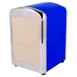 Zásobníky na Ubrousky Miniservis Ocel Modrý 10,5x9,7x14cm (12 Ks)