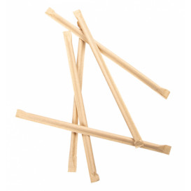 Papírová Rovná Brčka Přírodní Balené Kraft Ø6mm 21cm (3000 Ks)