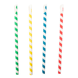 Papírové Brčka se lžičkou Odrůda Ø8mm 21cm (100 Ks)
