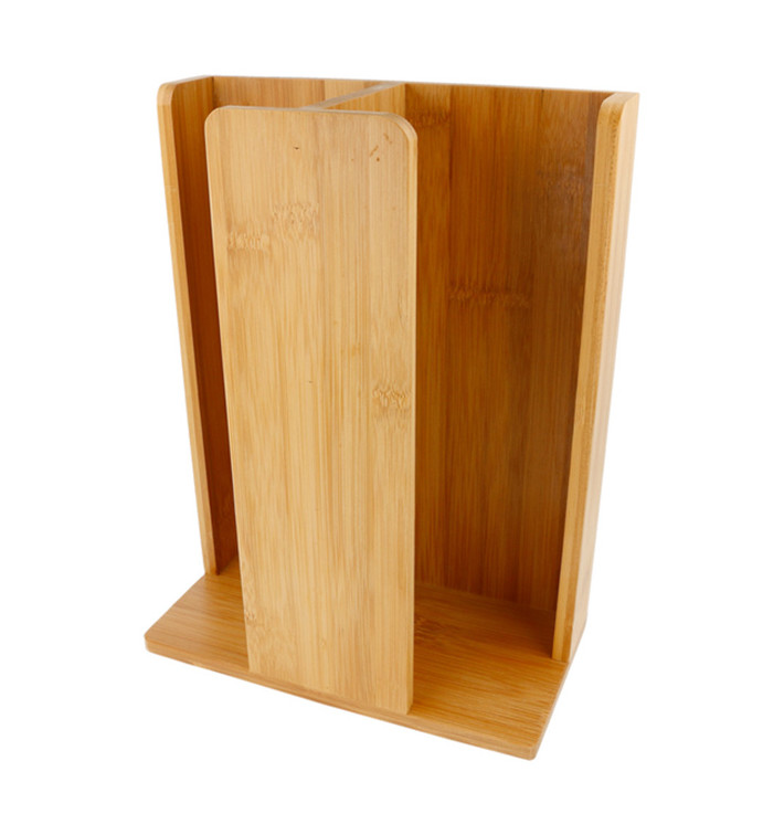 Bambusový Zásobník na Kelímků a Víka 23x12x30cm (8 Ks) Bambusový Zásobník na Kelímků a Víka 23x12x30cm (8 Ks)
