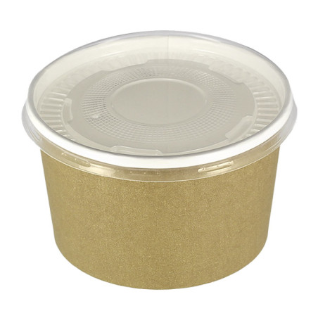 Kartonová Miska Kraft s Víčko PP 16 Oz/473 ml (50 Ks)