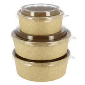 Kartonová Miska Kraft-Kraft + Víčko PET 19 Oz/550ml (300 Ks)