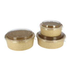 Kartonová Miska Kraft-Kraft + Víčko PET 19 Oz/550ml (300 Ks)