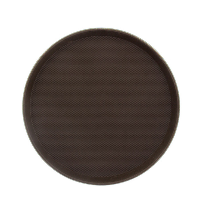 Podnos PP Stůl Protiskluzový Hnědá Ø35,5cm (1 Ks) Podnos PP Stůl Protiskluzový Hnědá Ø35,5cm (1 Ks)