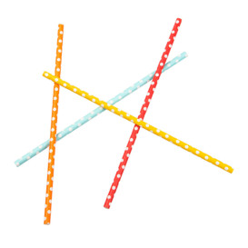 Papírová Rovná Brčka tečky Ø6mm 21cm (250 Ks)