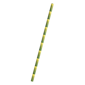 Papírová Rovná Brčka bambus Ø6mm 21cm (250 Ks)