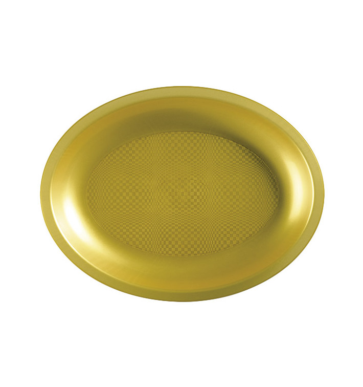 Podnos Oválný Zlato Round PP 255x190mm (25 Ks) Podnos Oválný Zlato Round PP 255x190mm (25 Ks)