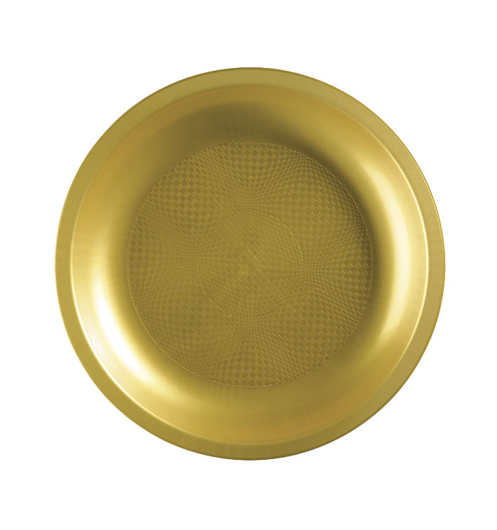 Plastové Talíř Plochá Zlato Round PP Ø220mm (25 Ks) Plastové Talíř Plochá Zlato Round PP Ø220mm (25 Ks)