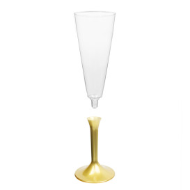 Plastové Sklenice Cava s Černou Zlato 160ml 2P (20 Ks)