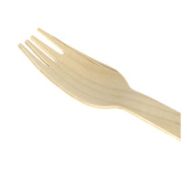 Vidlička Dřevěný Přírodní 16cm (100 Ks)