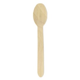 lžíce Dřevěný Přírodní 16cm (100 Ks)