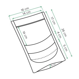 Tašky Doypack Kraft Cierre Facils Okénkem 16+8x26cm (1000 Ks)
