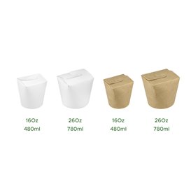 Obaly na Potraviny pro Fast Food 100% ECO Bílý 26Oz/780ml (50 Ks)