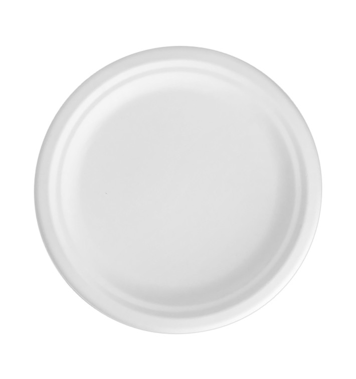 Talíř z Cukrové Třtiny Bílý Ø22 cm (50 Ks) Talíř z Cukrové Třtiny Bílý Ø22 cm (50 Ks)