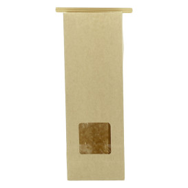 Paper Bag without Handle Kraft and Window 15+7x23cm (50 Uds)