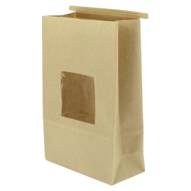 Tašky Kužel Kraft na Zip s Okénkem 15+7x23cm (50 Ks)