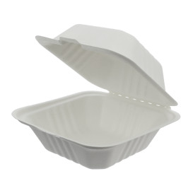 Krabička na Hamburger z Cukrové Třtiny Bílý 152x153x77mm (125 Ks)
