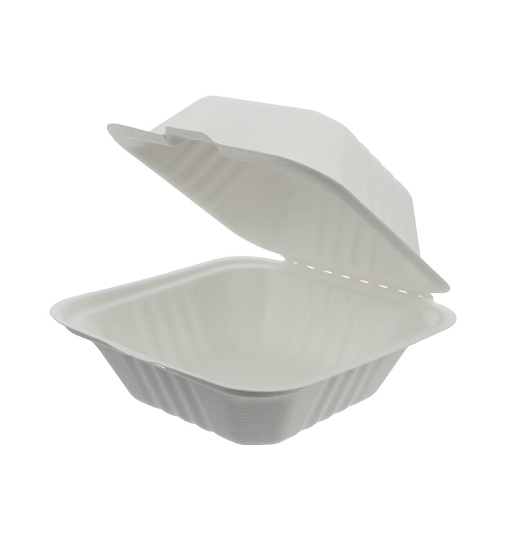 Krabička na Hamburger z Cukrové Třtiny Bílý 152x153x77mm (125 Ks) Krabička na Hamburger z Cukrové Třtiny Bílý 152x153x77mm (125 Ks)