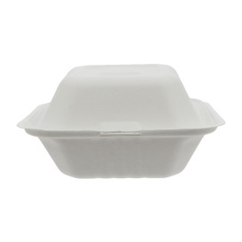 Krabička na Hamburger z Cukrové Třtiny Bílý 152x153x77mm (125 Ks)